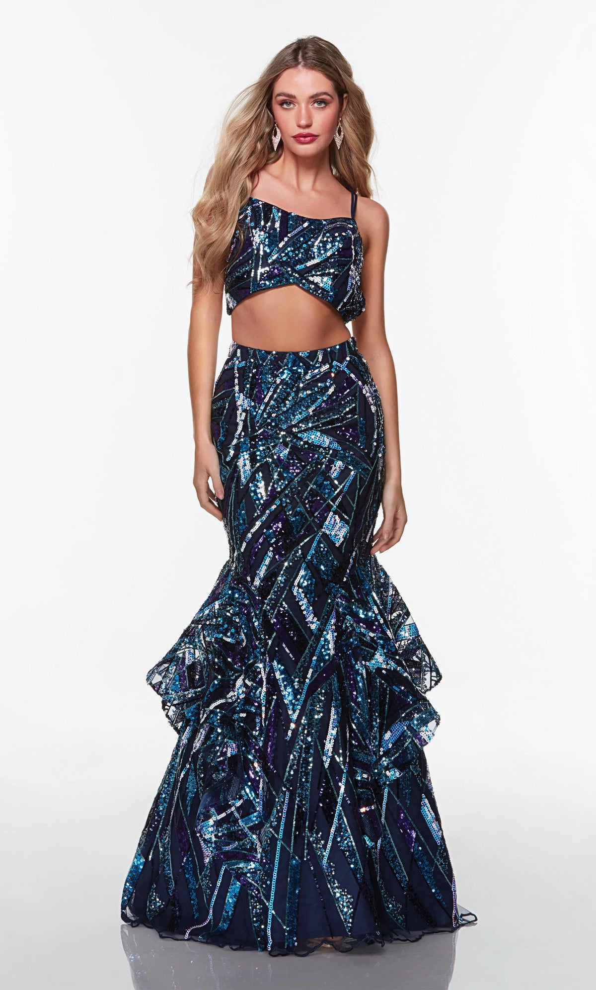 Stained Glass Sequin Two Piece Dress