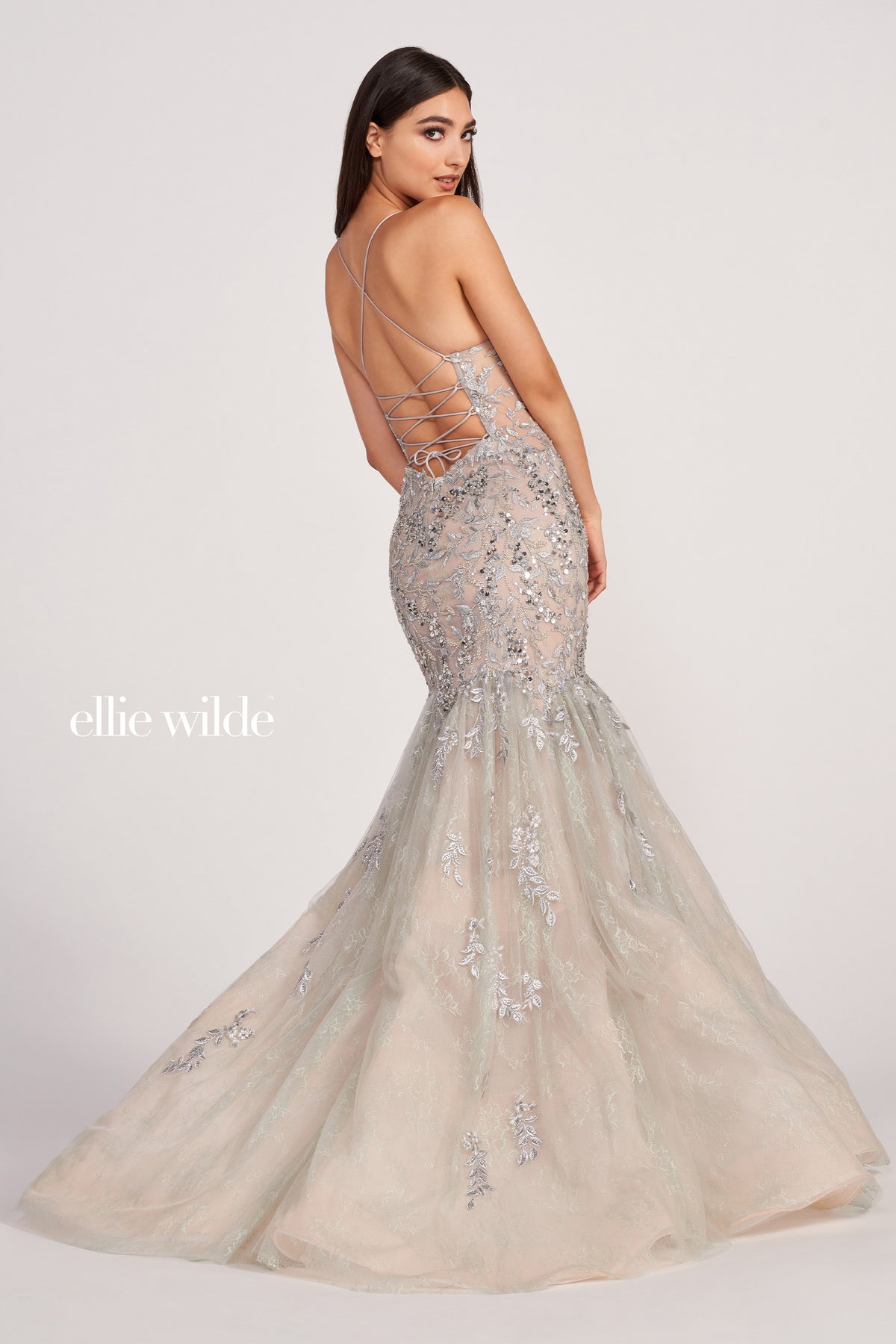 Allover Lace Beaded Mermaid Gown