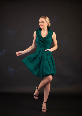 Bubble Dress S16150_Emerald_ pose