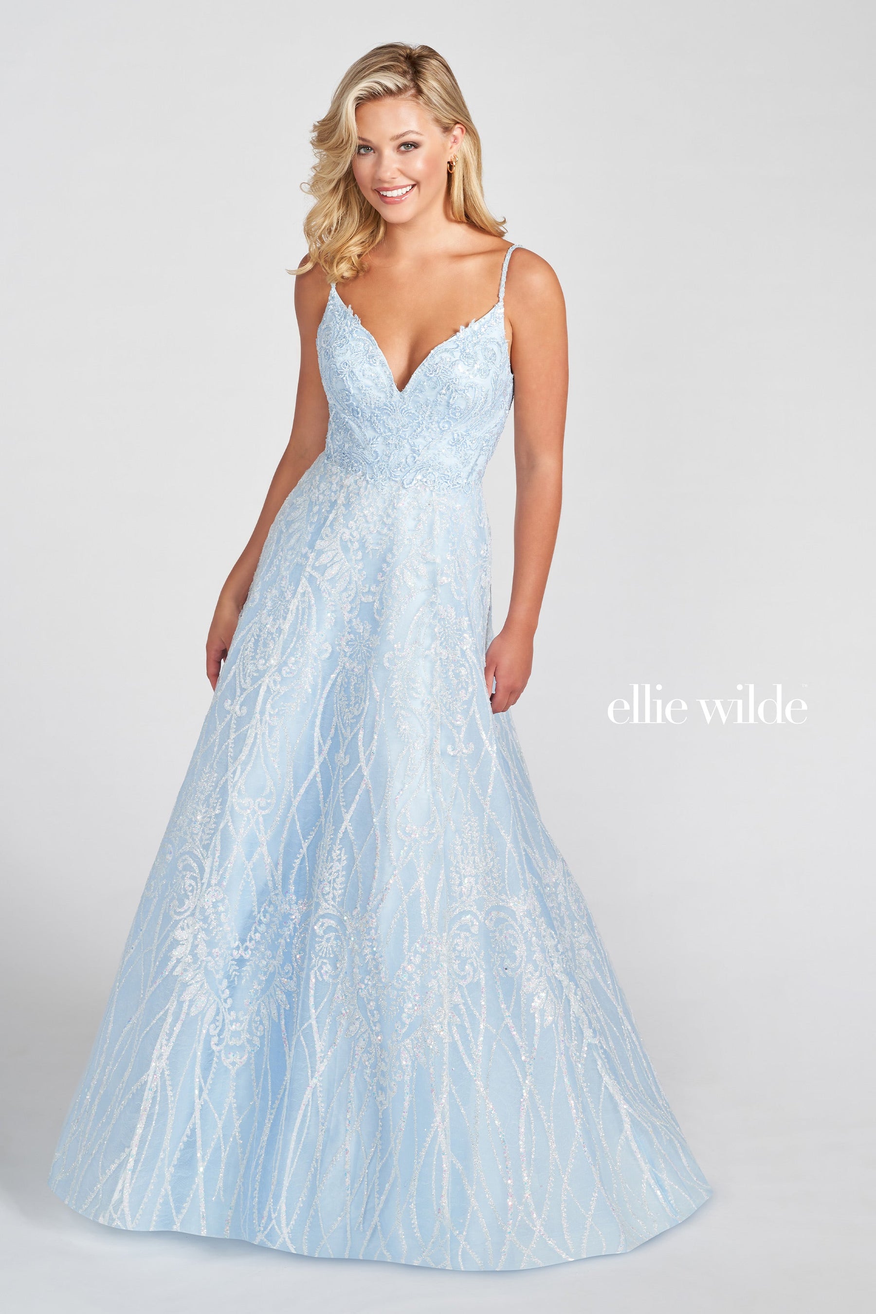 Cracked Ice Embroidered Lace Gown