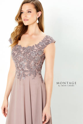 Crystal Embellished Chiffon Gown