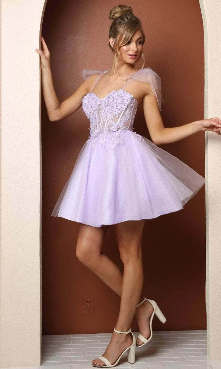 Embellished Corset Tie Strap Dress