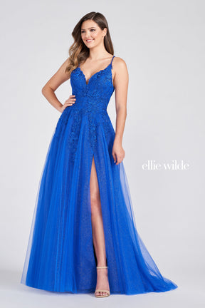 Embroidered Tulle A-line Gown