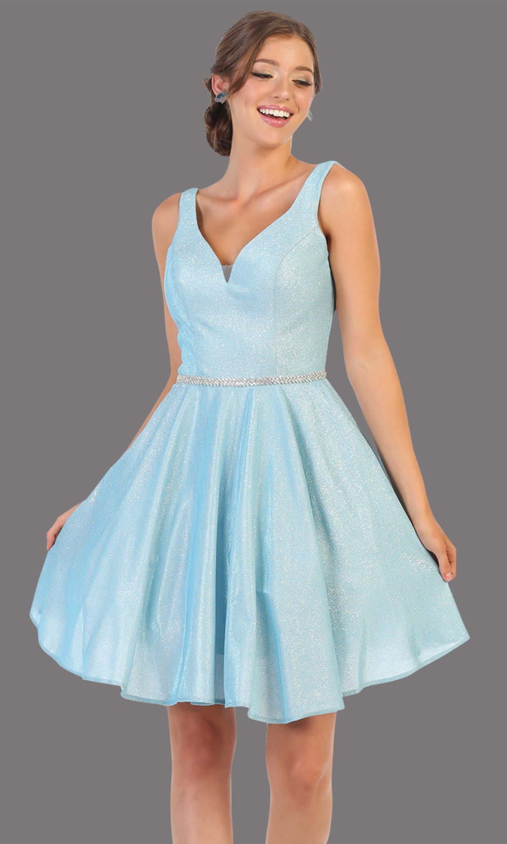Glitter A-Line Short Dress