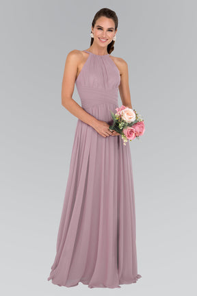 High Halter Chiffon Long Dress