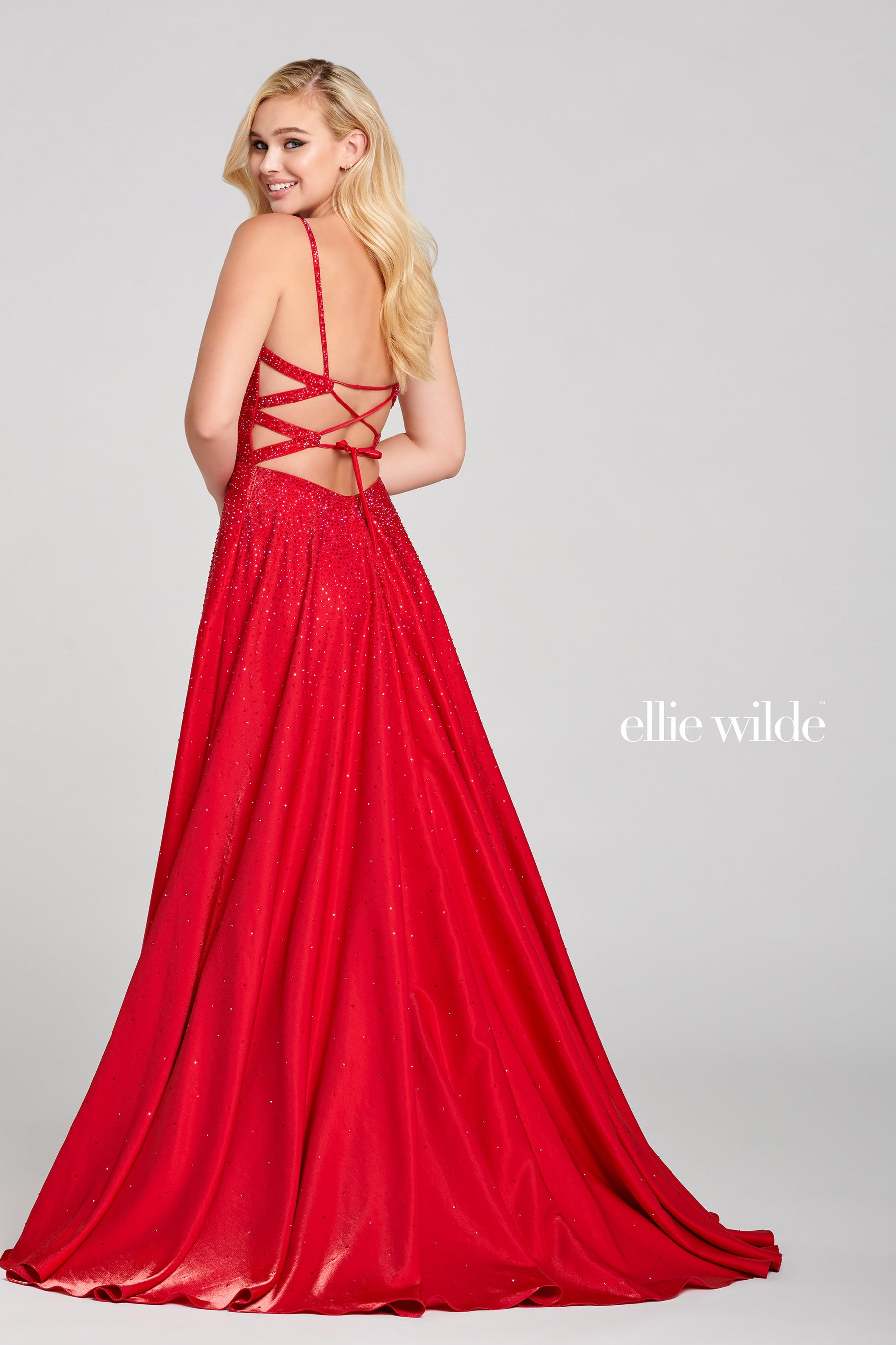 Iridescent Jewel Strappy Back Gown