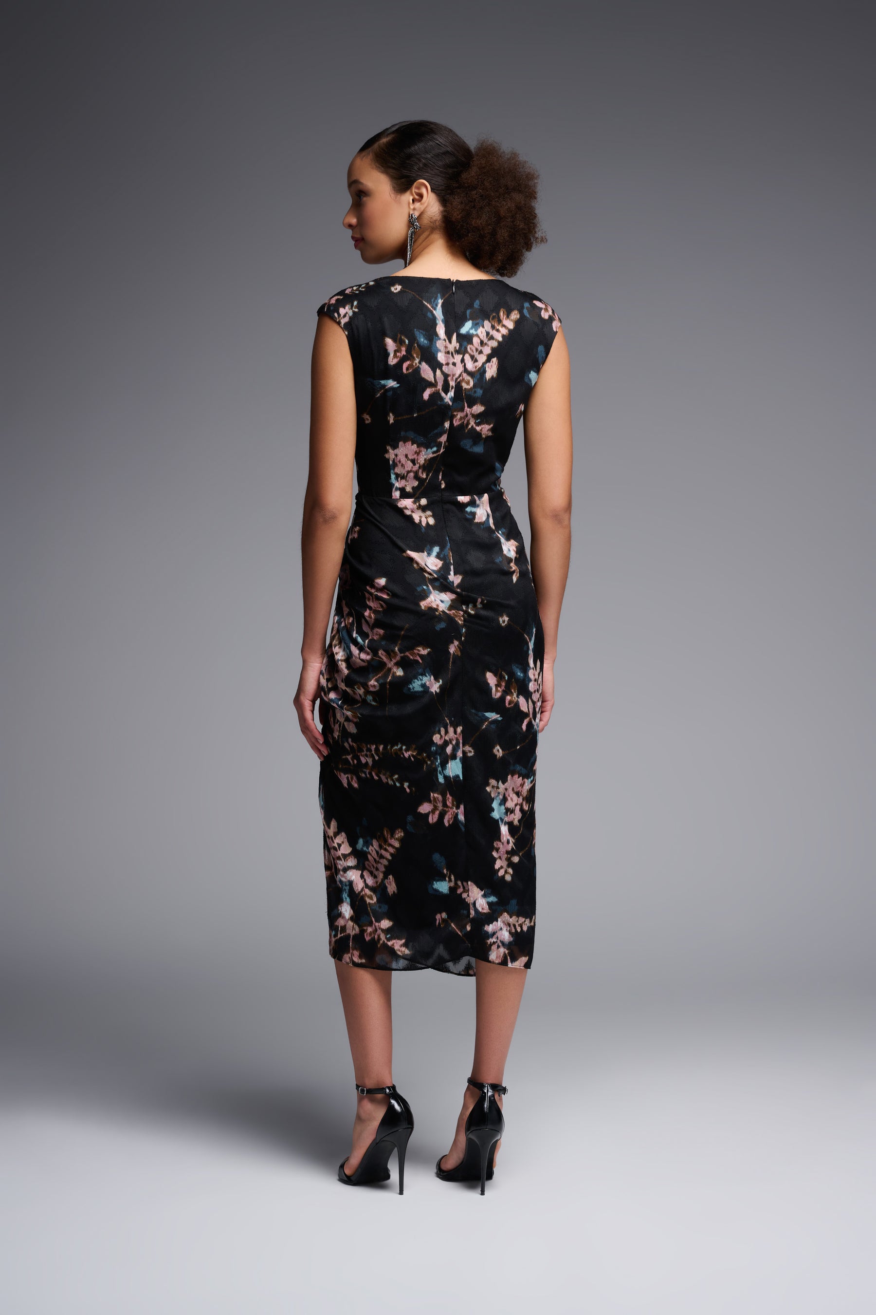 Jacquard Leaf Print Sheath Dress