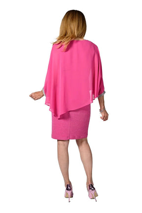 Jewel Trim Shimmer Knit V-Neck Dress