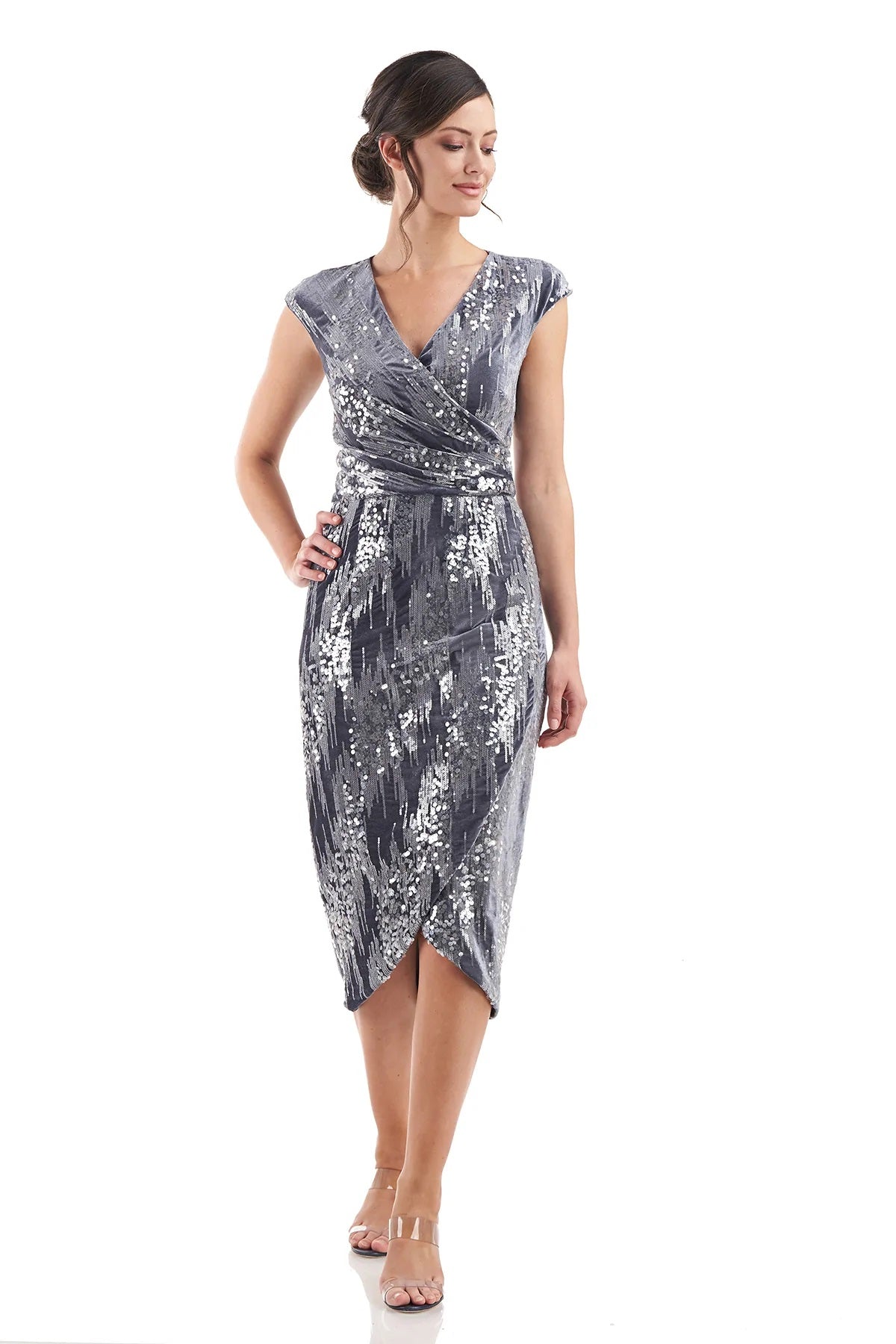 June Faux Wrap Midi Dress