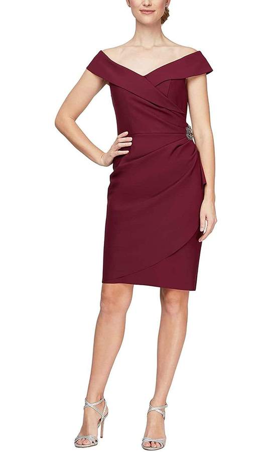 Off-the Shoulder Side Ruched Dress