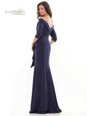 Off Shoulder Cascading Ruffle Gown