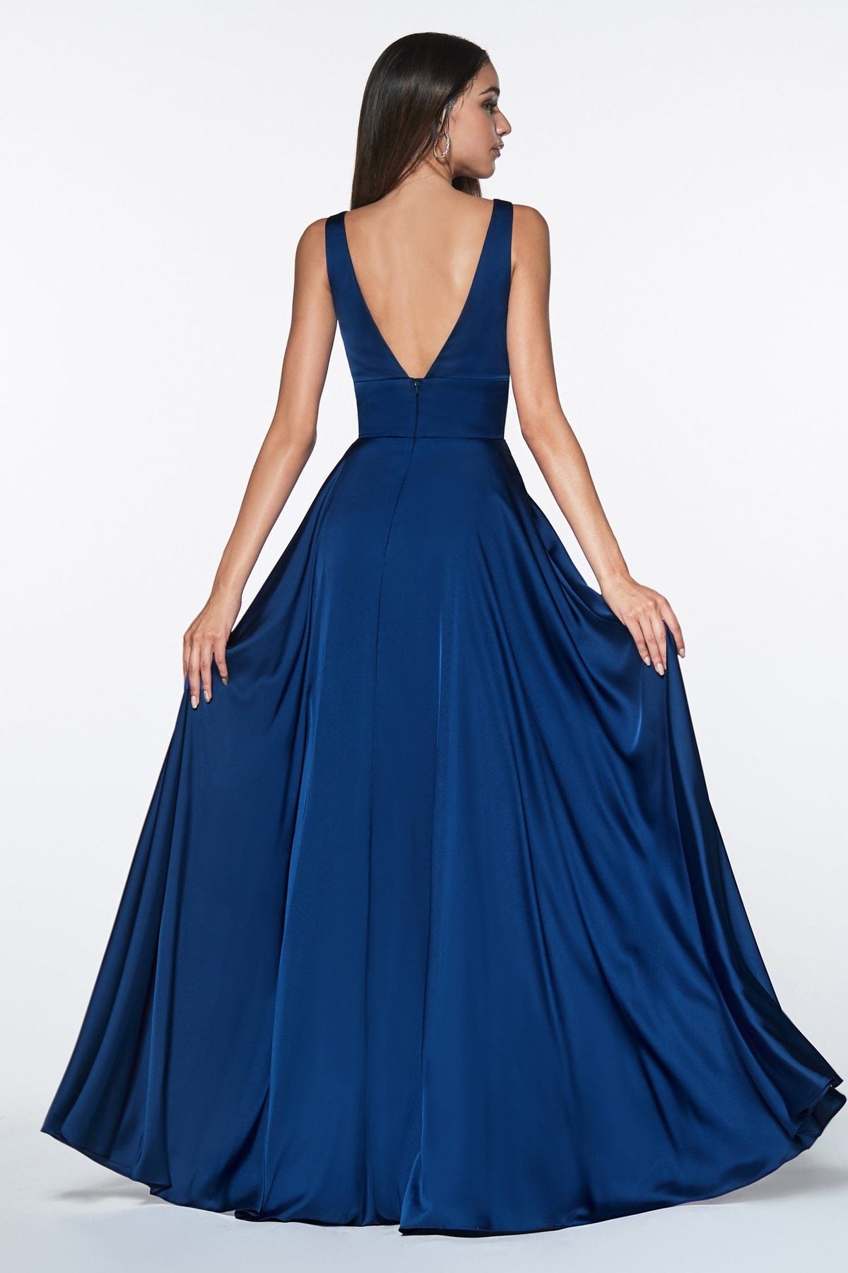 Satin Flowy A-Line Gown