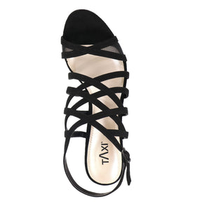 Savannah Black Crossover Strap Shoe