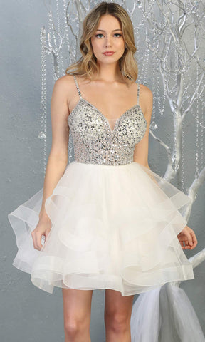 Sequin Bodice Dress With Layered Tulle Skirt