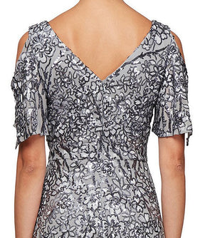 Sequin Floral Embroidered Gown