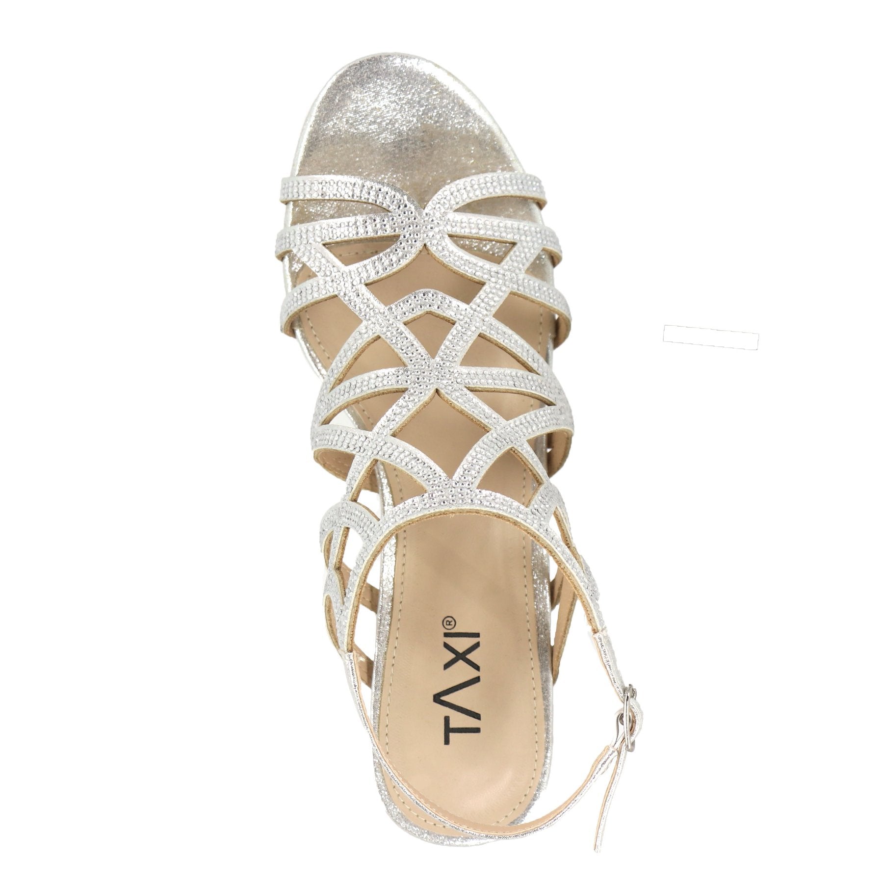 Macy Silver Caged Strap Shoe