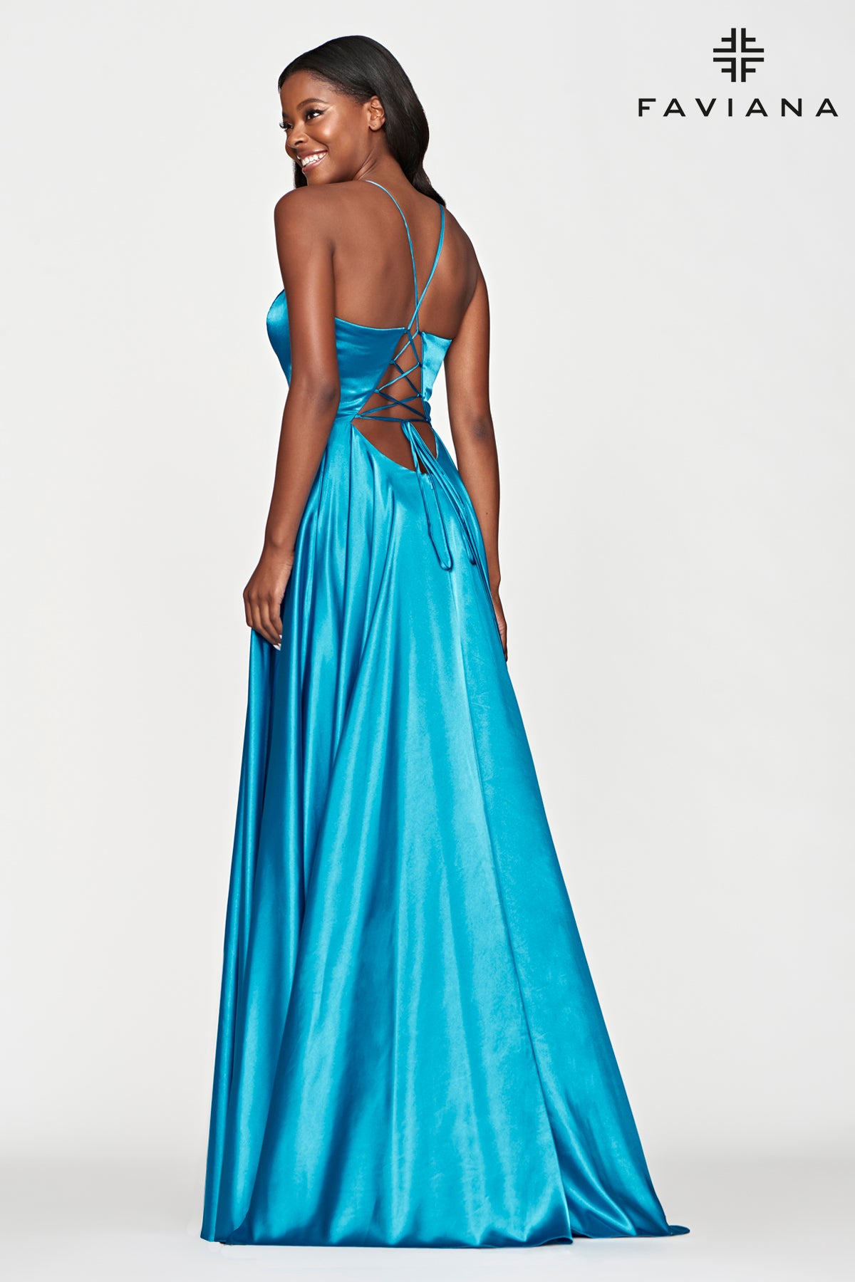 Strappy Back Gown With Front Slit