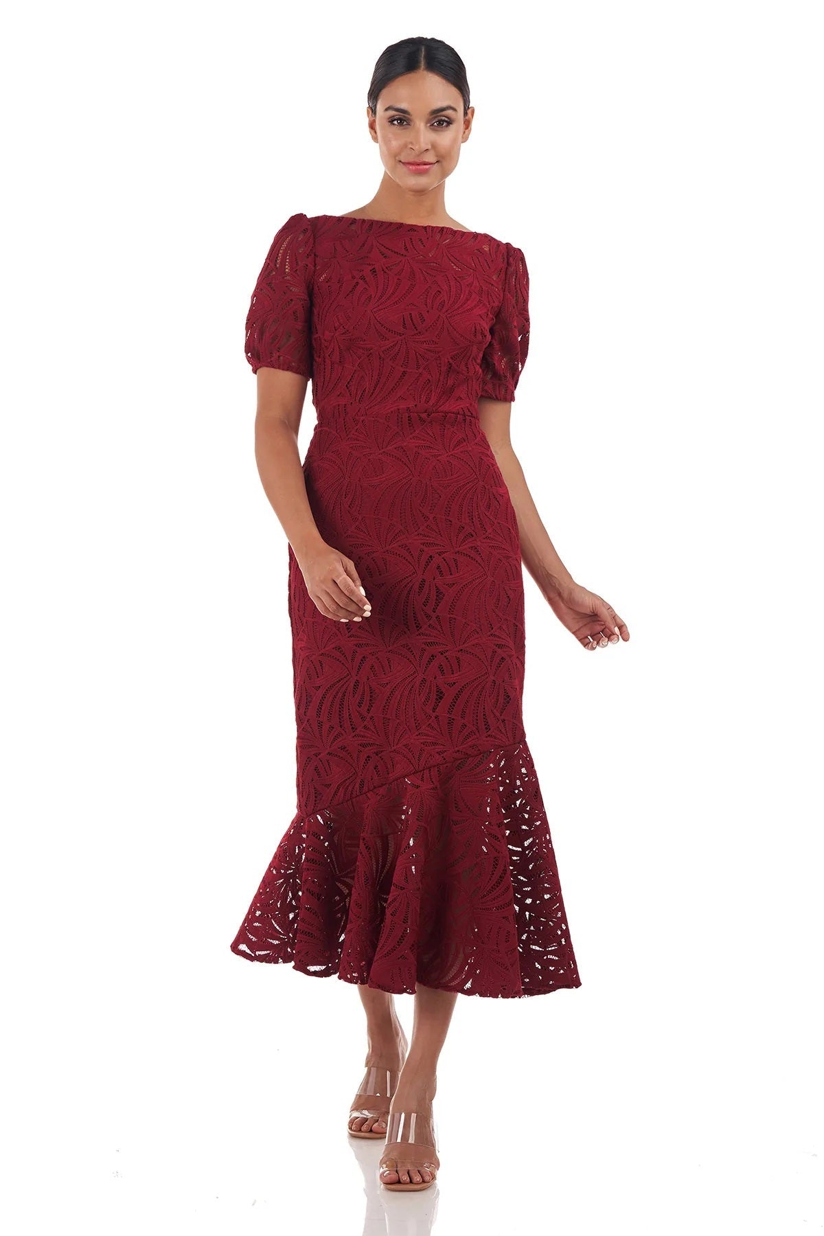 Zoey Lace Tea Length Dress