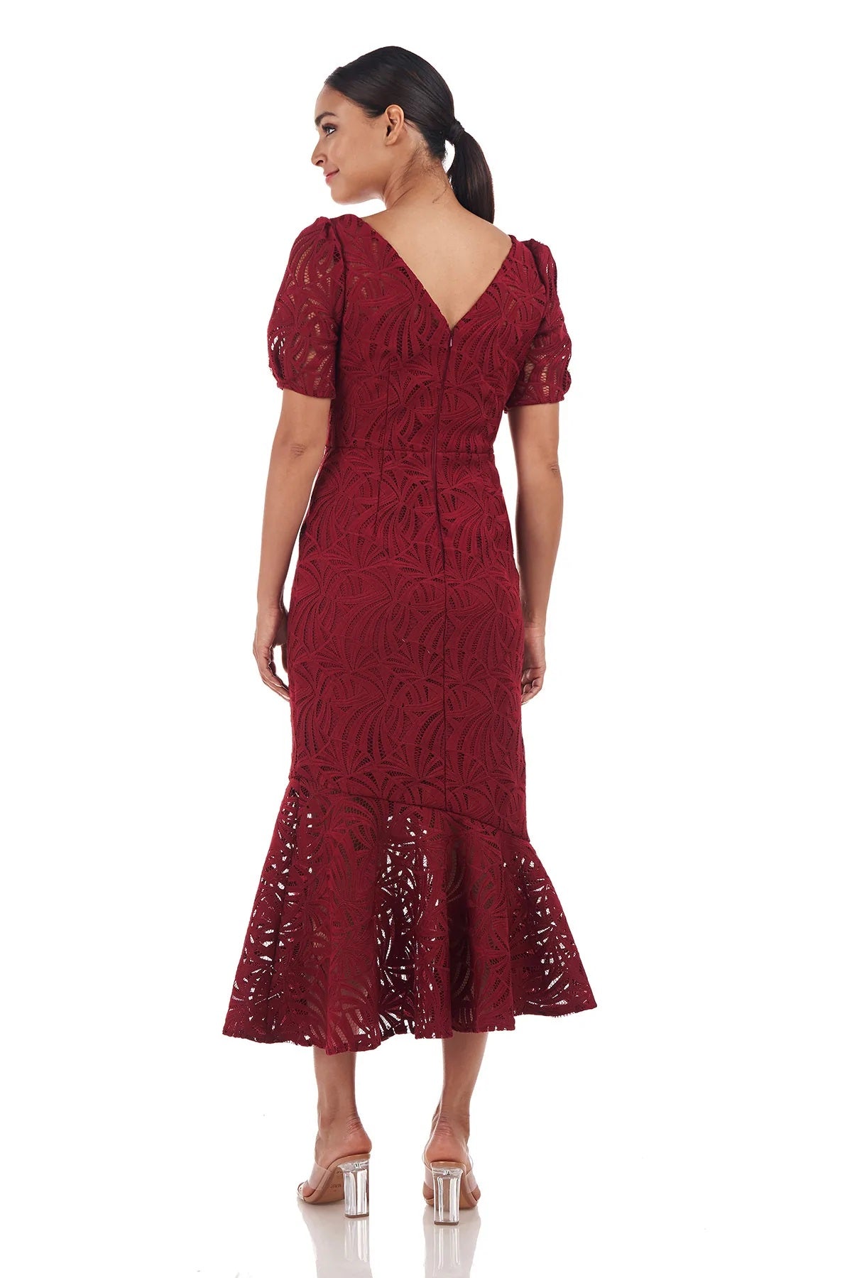 Zoey Lace Tea Length Dress