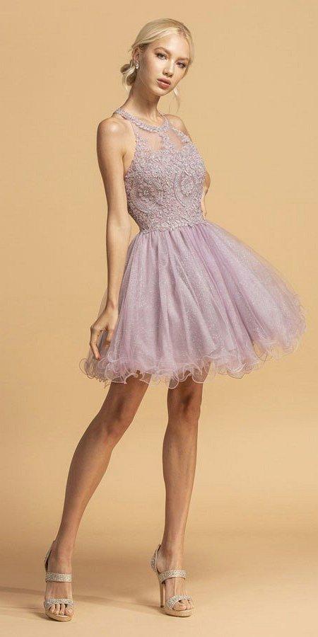 Strap Detail Glitter Tulle Dress
